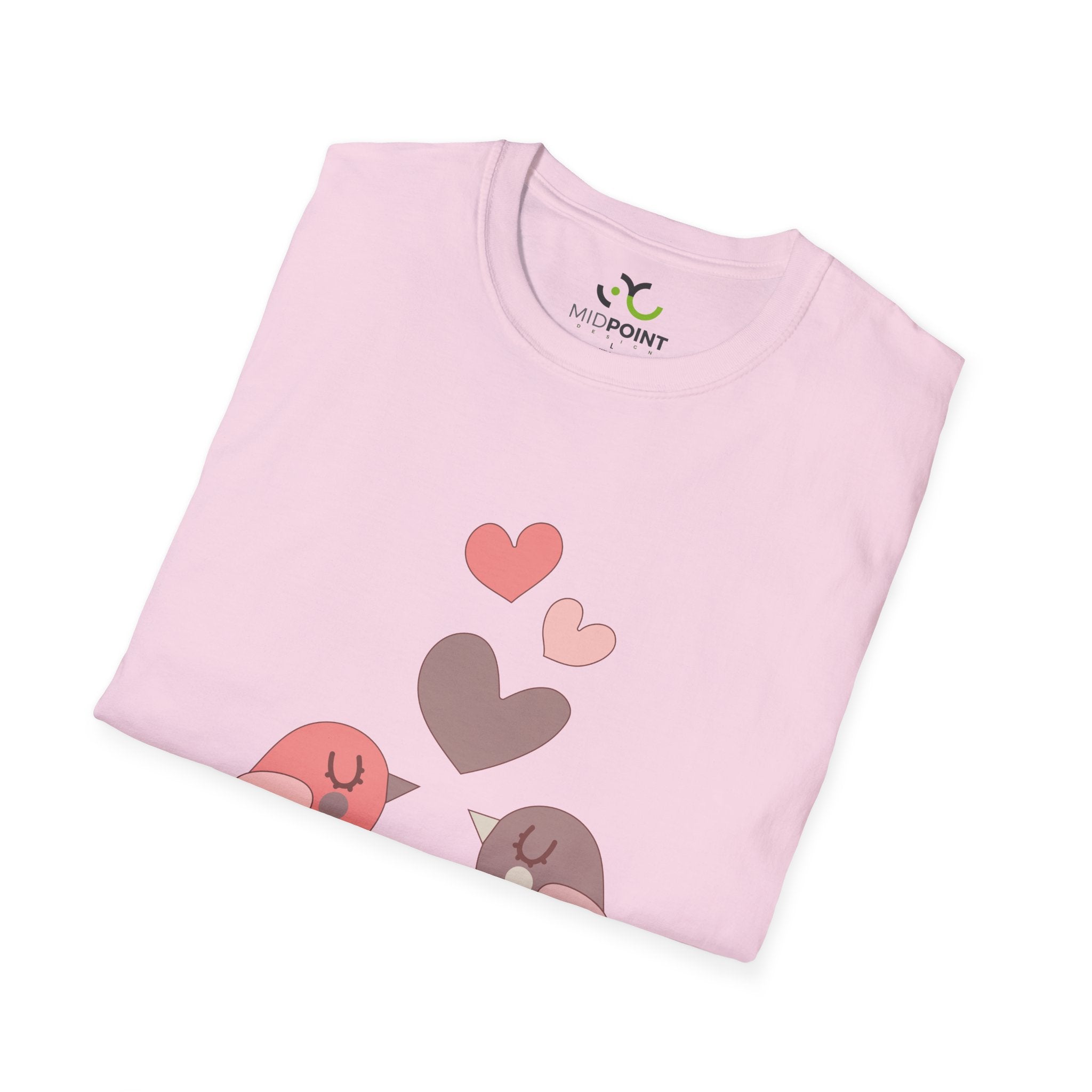 Kissing Birds Unisex T-Shirt, Romantic Gift, Couple's Apparel Love Shirt