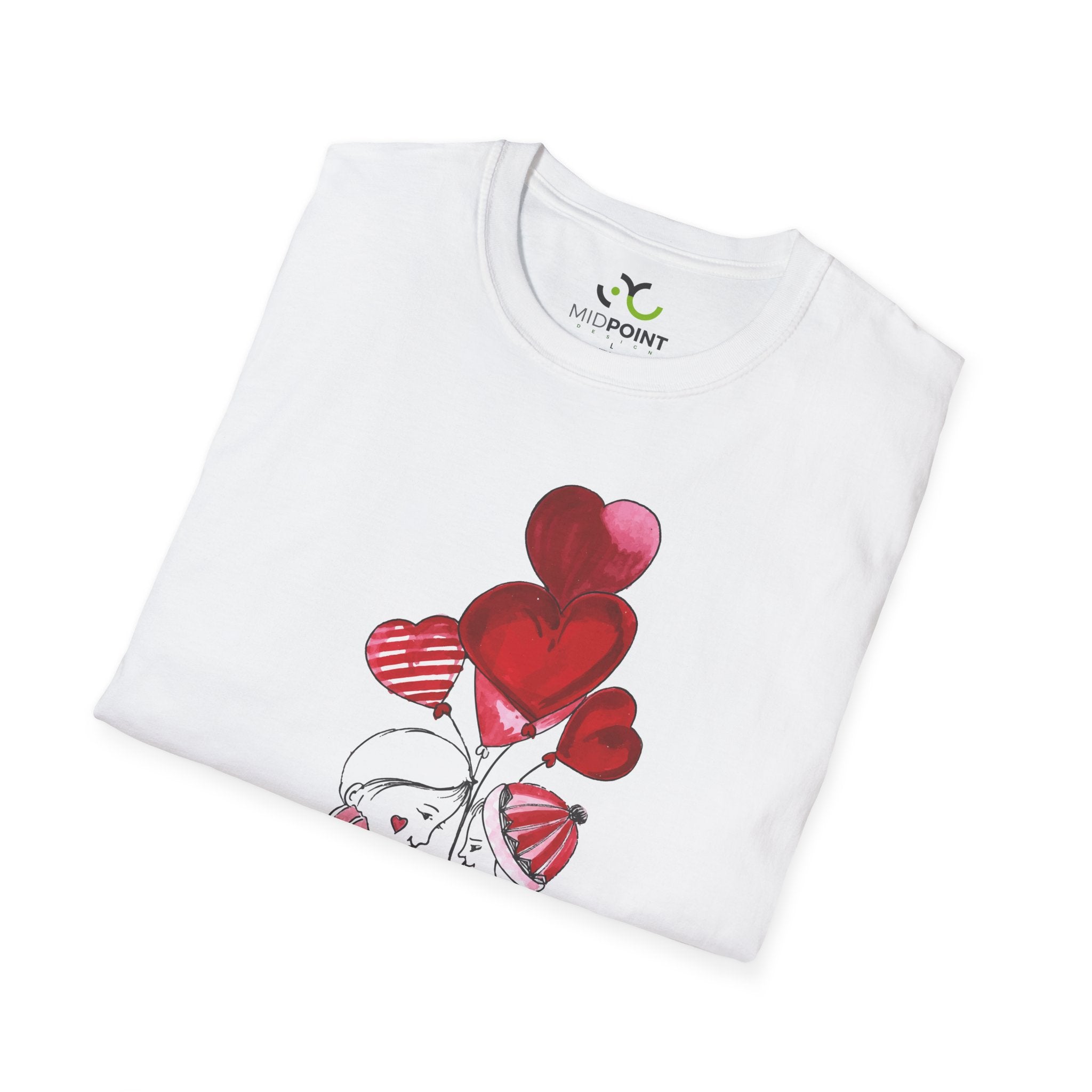 Unisex T-Shirt, Romantic Gift, Couple's Apparel Love Shirt, Heart Design