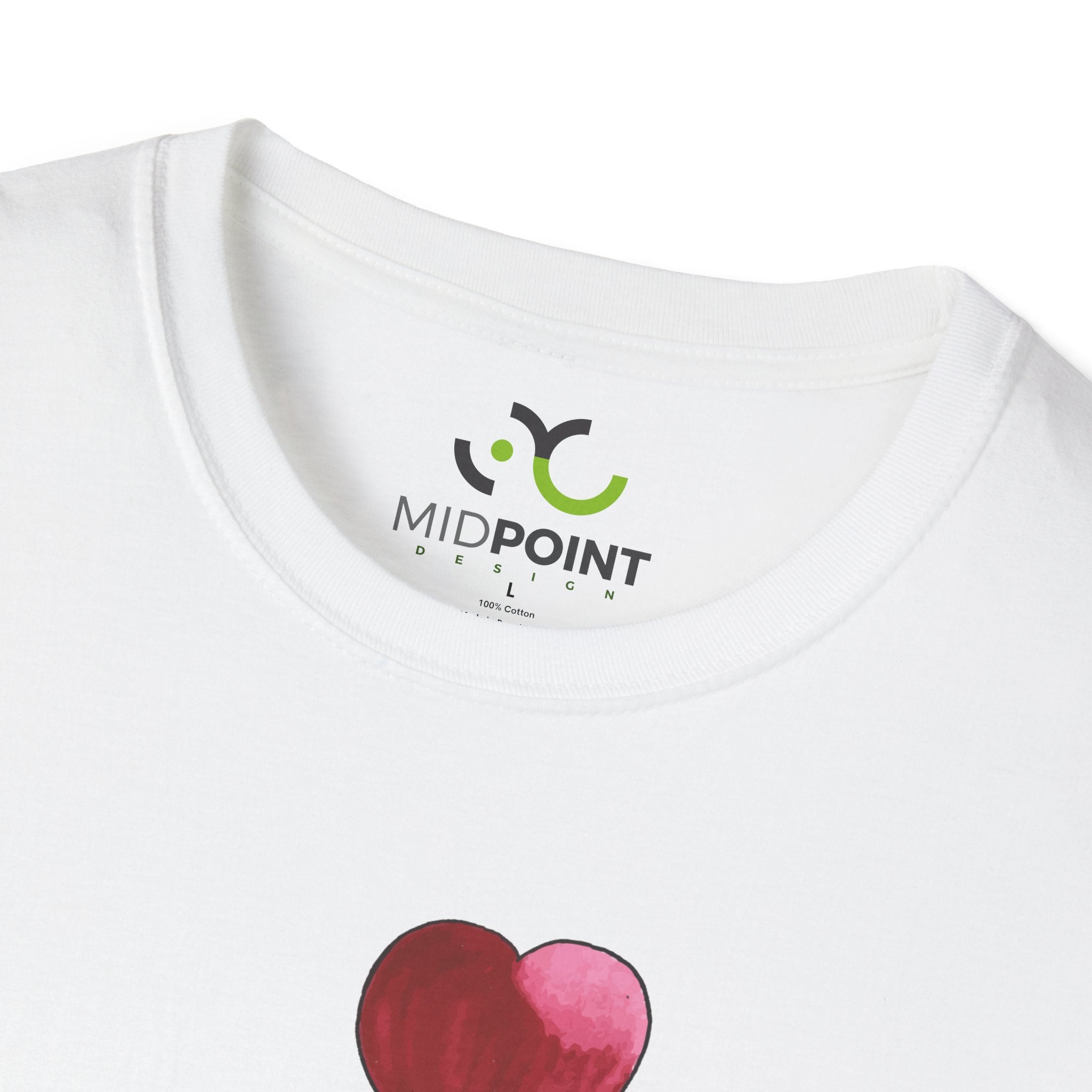 Unisex T-Shirt, Romantic Gift, Couple's Apparel Love Shirt, Heart Design