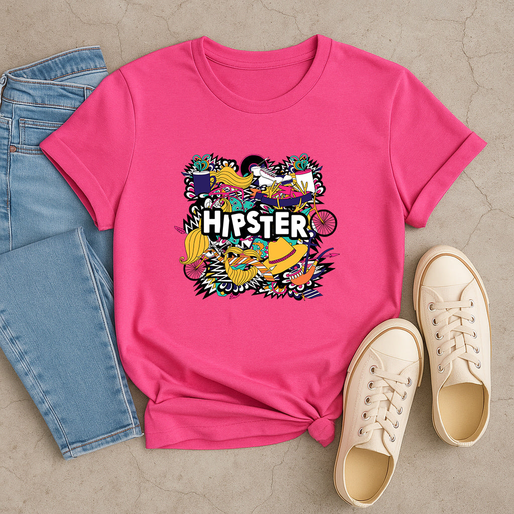 Hipster Style T-Shirt: Trendy Graphic Tee Gift for Men and Women