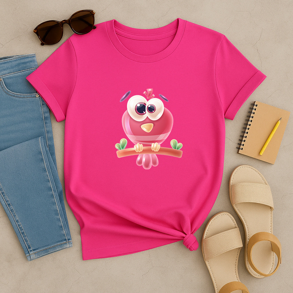 Funny Cute Bird Shirt: Colorful Cartoon Animal Graphic Tee, Adorable Gift T-Shirt for Men, Women, and Kids