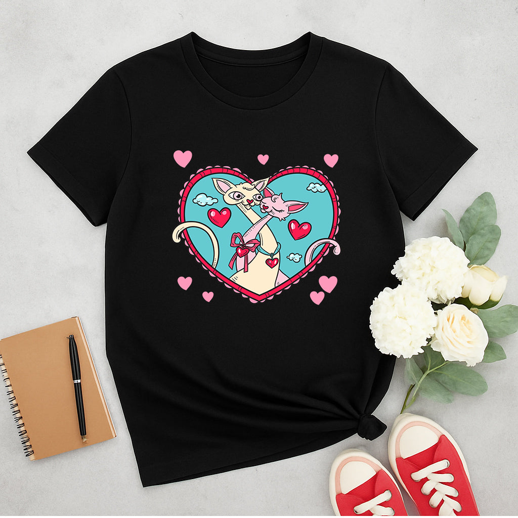 Purrfect Love Cats T-Shirt: Cute Kitty Couple Romantic Gift Tee