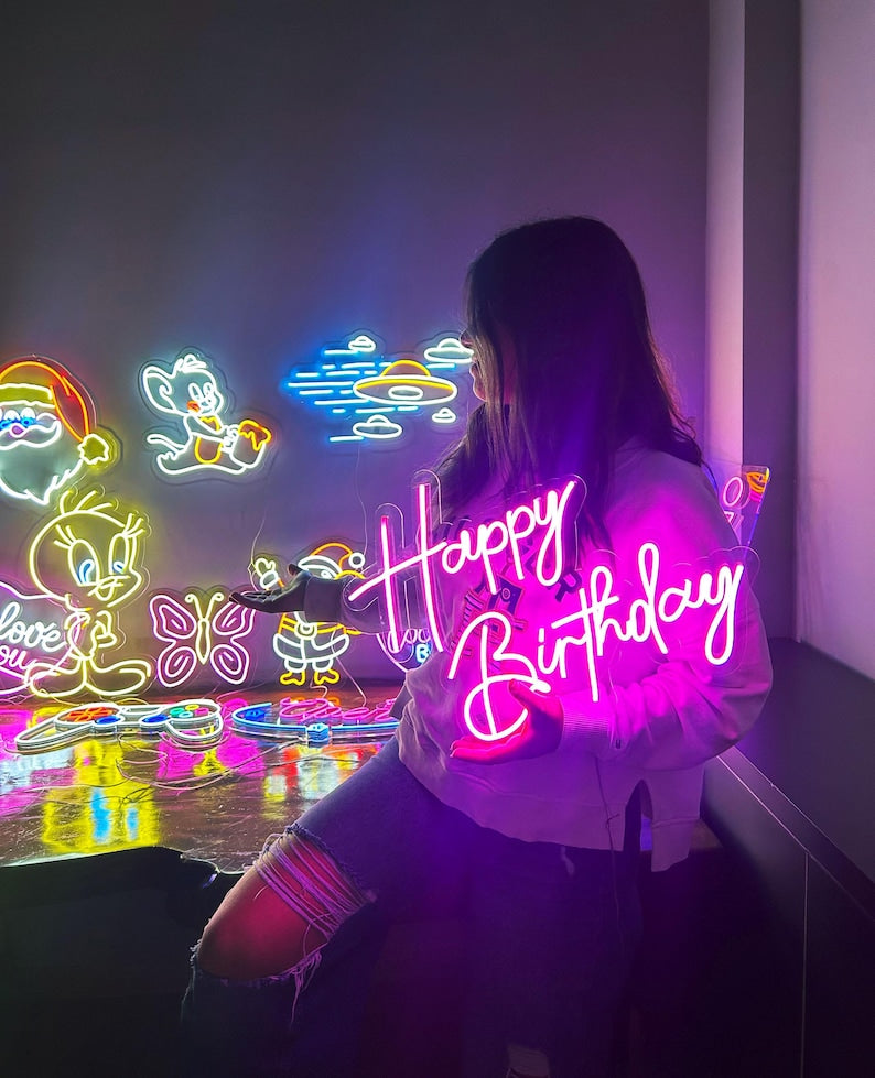Happy Birthday Neon Sign 🎂 Make Every Celebration Shine Bright!