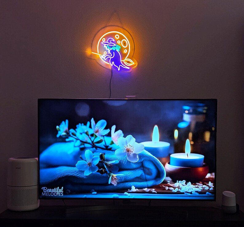Flying Witch Neon Sign 🌙 Cast a Glowing Spell on Your Space!