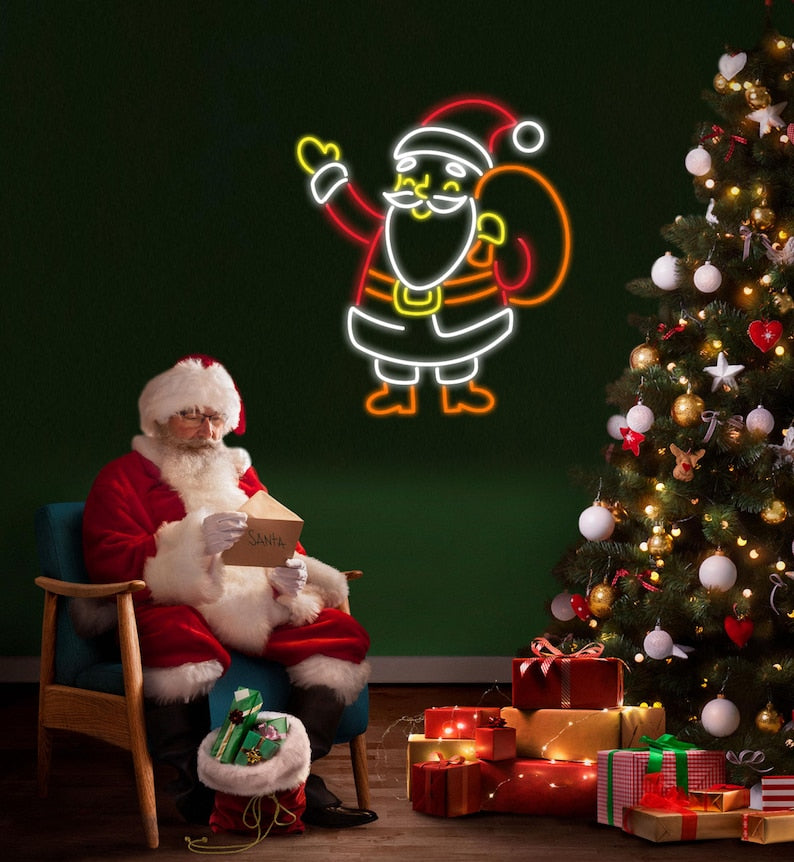 Santa Neon Sign 🎅🏻 Christmas LED Decoration for Homes, Events & Creators