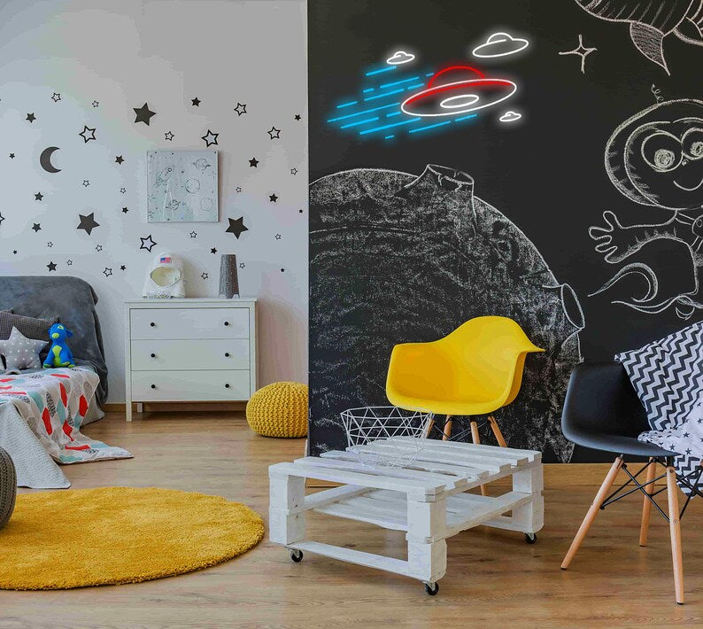 UFO Neon Sign 🛸 Light Up Your Space with Intergalactic Vibes!