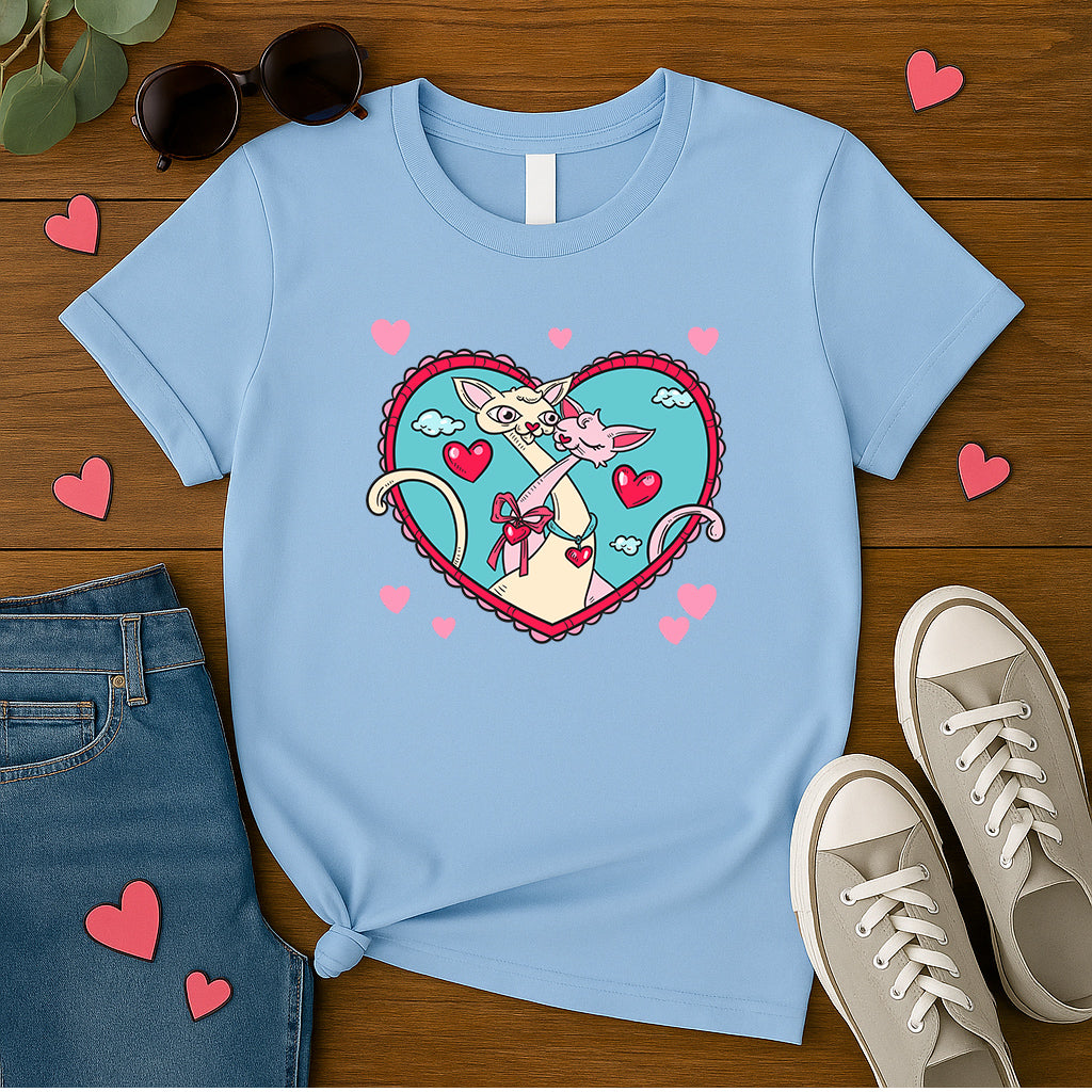 Purrfect Love Cats T-Shirt: Cute Kitty Couple Romantic Gift Tee
