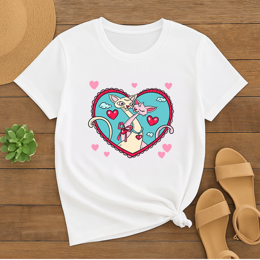 Purrfect Love Cats T-Shirt: Cute Kitty Couple Romantic Gift Tee