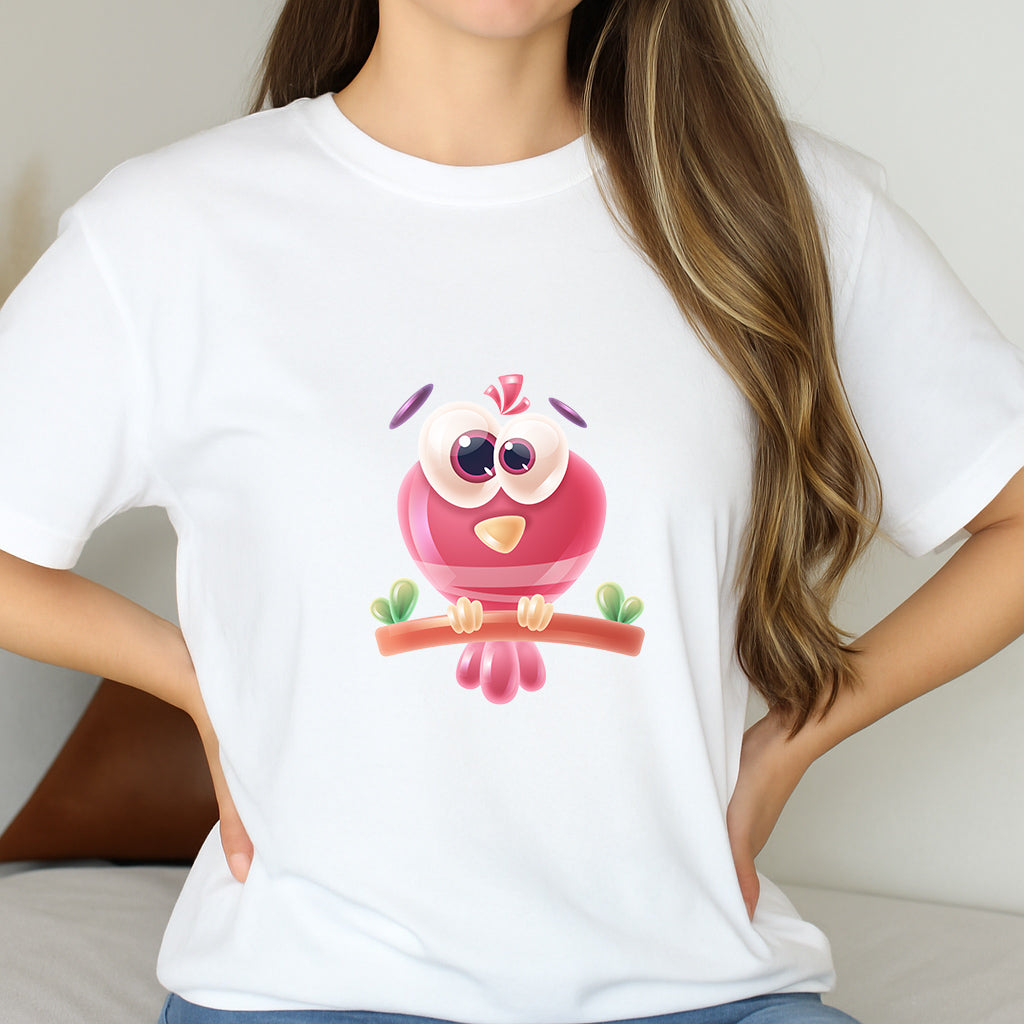 Funny Cute Bird Shirt: Colorful Cartoon Animal Graphic Tee, Adorable Gift T-Shirt for Men, Women, and Kids